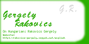 gergely rakovics business card